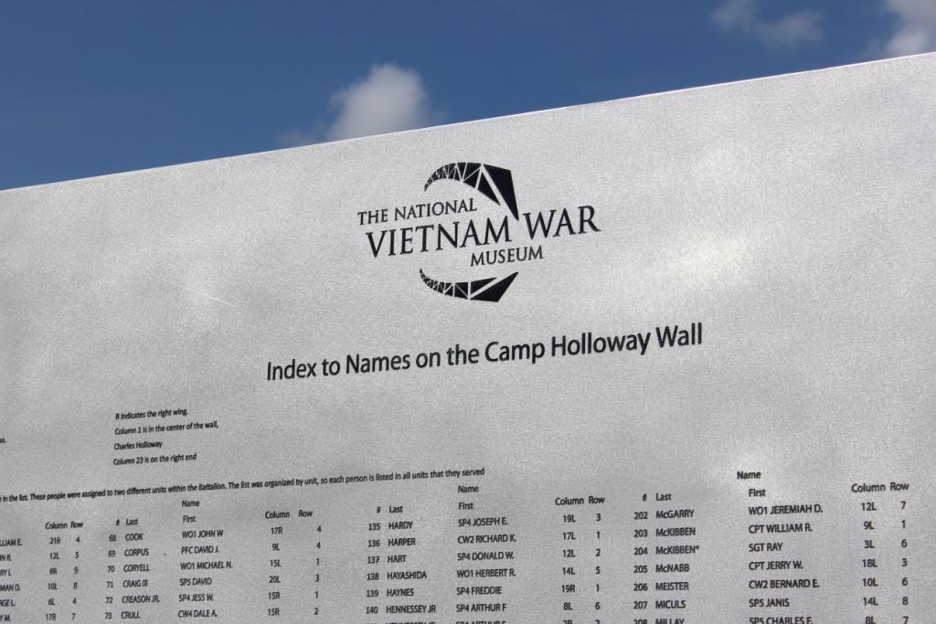 National Vietnam War Museum Camp Holloway Wall